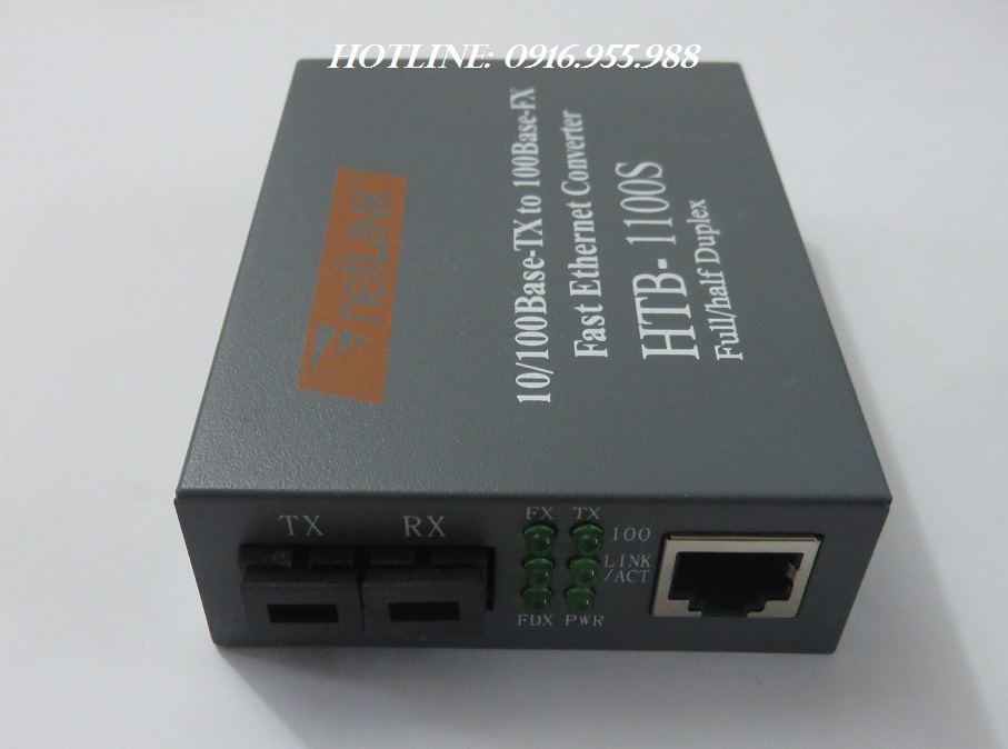 NETLINK Bộ chuyển đổi quang điện 2 sợi Singlemode - Converter HTB1100S Netlink HTB-1100S